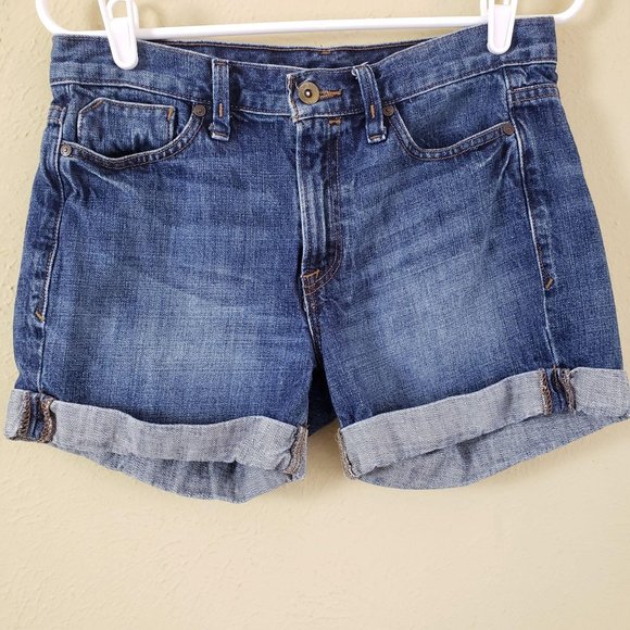 Calvin Klein Blue Jean Shorts With Rolled Hem - Picture 3 of 13